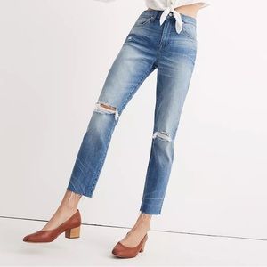 Madewell The High-Rise Slim Crop Boyjean: Knee-Rip Edition Size 29